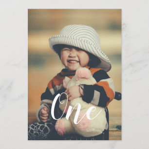 Elegantes Script-Foto Geburtstagsparty Einladung