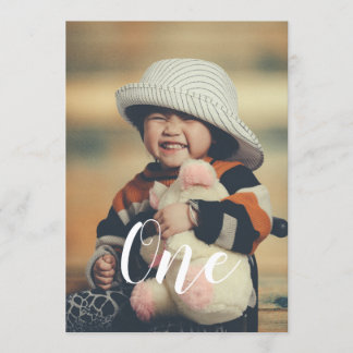 Elegantes Script-Foto Geburtstagsparty Einladung