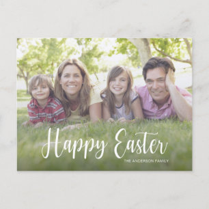 Elegantes Script Foto Happy Oaster Postkarte