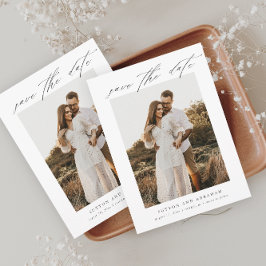 Elegantes Script-Foto Hochzeit Save The Date