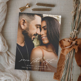 Elegantes Script-Foto Hochzeit Save The Date