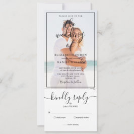 Elegantes Script-Foto in einer Hochzeitseinladung Einladung