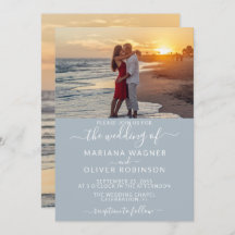 Elegantes Script Foto Light Gray Wedding