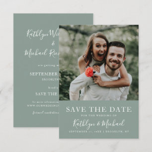 Elegantes Script-Foto Moderne Minimalistische Hoch Save The Date