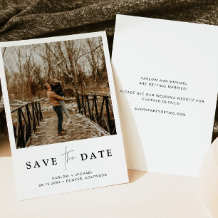Elegantes Script Foto Save-the-Date-Karte Einladung
