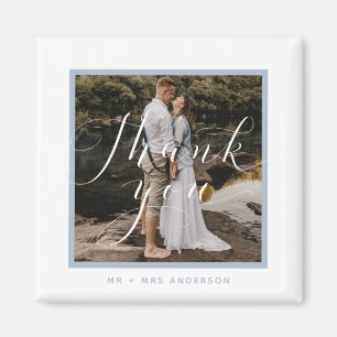 Elegantes Script Foto WeddingVielen Dank Magnet