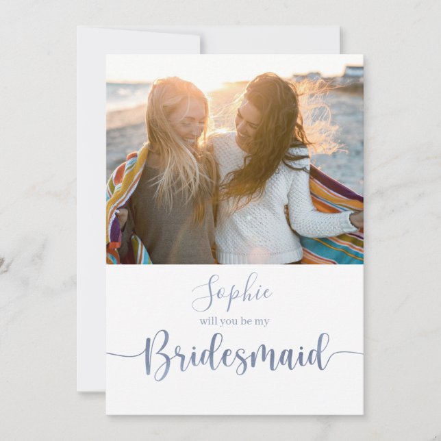 Elegantes Script-Foto wird meine Bridesmaid sein (Vorderseite)