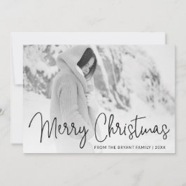 Elegantes Script Frohe Weihnachts-Foto Feiertagskarte
