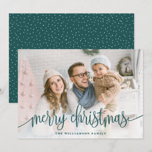 Elegantes Script Full Foto Frohe Weihnachten Aquam