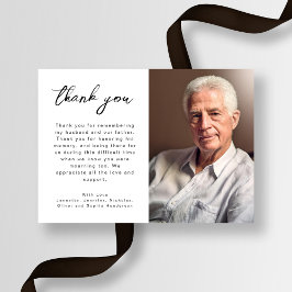 Elegantes Script Funeral Foto Dankeskarte