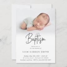 Elegantes Script gesegnet Christening Taufe Foto