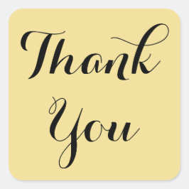 Elegantes Script Gold Black Gastgeschenke Vielen D Quadratischer Aufkleber