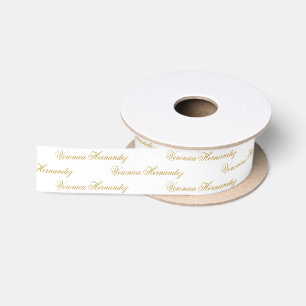 Elegantes Script, Gold, Personalisierter Name Satinband