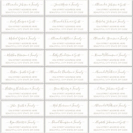 Elegantes Script Gold White Wedding Guest Address Aufkleber
