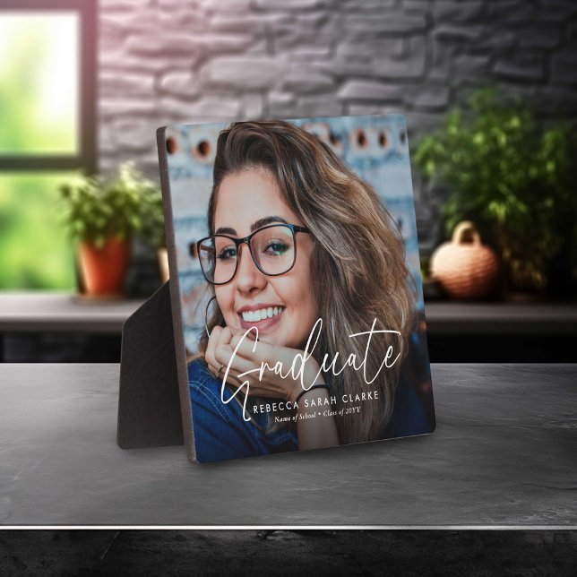 Elegantes Script Graduate Foto Keepake Fotoplatte (Von Creator hochgeladen)
