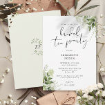 Elegantes Script Greenery Monogram Bridal Tea Part Einladung<br><div class="desc">Diese elegante botanische Vegetation verlasse Bridal Tee Party Einladung kann mit Ihren Informationen in chic Typografie personalisiert werden mit Ihren Monogramm Initialen auf der Rückseite. Entwickelt von Thisisnotme©</div>