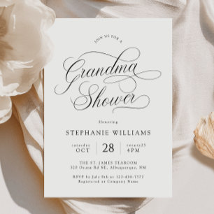 Elegantes Script Großmutter-Dusche Einladung