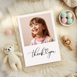 Elegantes Script Heart Minimalistisch Geburtstag Dankeskarte