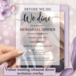 Elegantes Script Hochzeit Probe Dinner