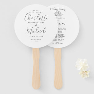 Elegantes Script-Hochzeitsprogramm Fächer