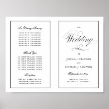 Elegantes Script-Hochzeitsprogramm im Freien Downl