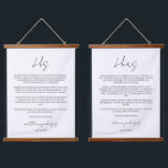 Elegantes Script-Hochzeitsszenario Wandteppich Mit Holzrahmen<br><div class="desc">Modernes und elegantes Design bedruckt Minimalistische Elegant Script Wedding Vows Anniversary Hanging Tapestry,  die mit Ihrem Text angepasst werden kann. Bitte klicken Sie auf den Button "Anpassen" und verwenden Sie unser Design-Tool,  um diese Vorlage zu ändern. Karo im Grafikdesign-Store für andere Produkte,  die diesem Design entsprechen!</div>