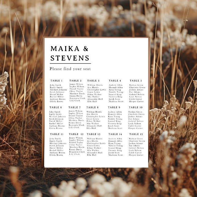 Elegantes Script Hochzeitstisch-Seekartenschaum Poster (Von Creator hochgeladen)