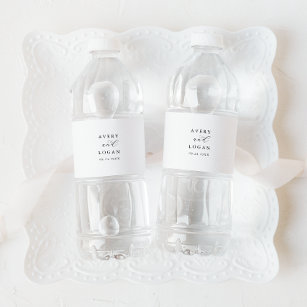 Elegantes Script Hochzeitswasserflasche Wasserflaschenetikett