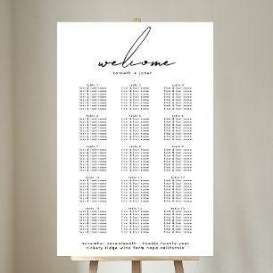 Elegantes Script-Hochzeitungs-Begrüßungsdiagramm Poster