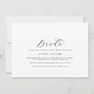 Elegantes Script Horizontal Bride Brautparty Einladung