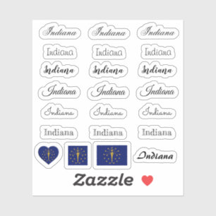Elegantes Script Indiana & Indiana Flag /name Set Aufkleber