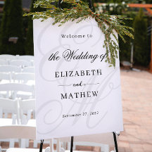 Elegantes Script-Ivory Monogram Wedding Welcome