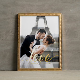 Elegantes Script "Liebe" Overlay-Foto Foliendrucke