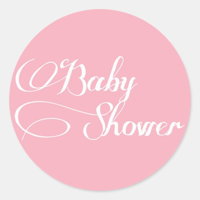 Elegantes Script Light Pink Baby Shower Sticker (Vorderseite)