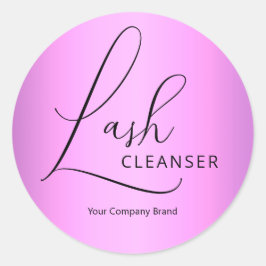 Elegantes Script Lilac Lila Lash Cleanser Runder Aufkleber