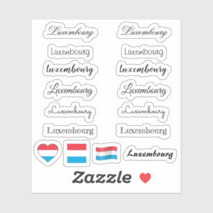 Elegantes Script Luxemburg & Flag /name Set Aufkleber