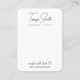Elegantes Script made Liebe Heart Earring Display Visitenkarte