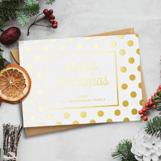Elegantes Script Merry Christmas Gold Folien Feiertagskarte