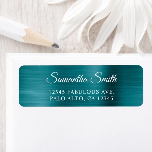 Elegantes Script Metallic Aquamarin Blue (Insitu)