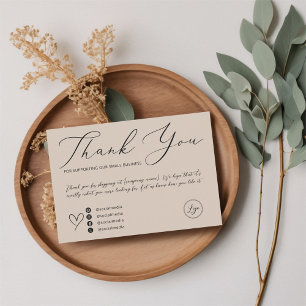 Elegantes Script Minimalistische Latte Order Viele Dankeskarte
