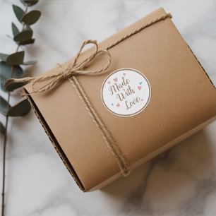 Elegantes Script mit Liebe Cake Business Bäckerei  Runder Aufkleber