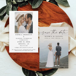 Elegantes Script Moderne Save the Date Fotokarte