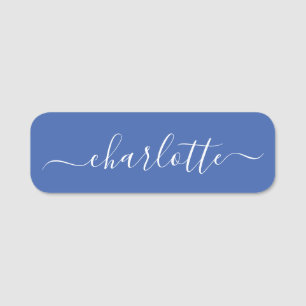 Elegantes Script Moderner Name Personalisiert Blue Namensschild