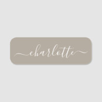 Elegantes Script Moderner Name Personalisiert Taup