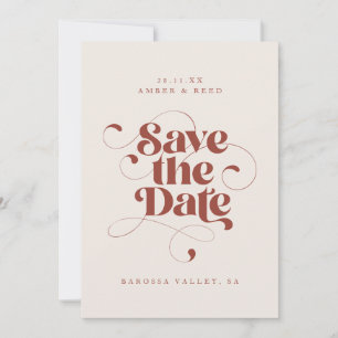 Elegantes Script Modernes Foto Terracotta auf dem  Save The Date
