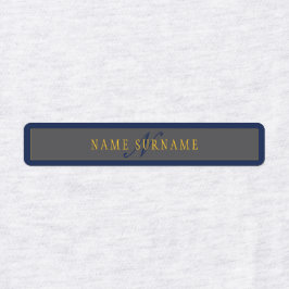 Elegantes Script Monogram Dark Navy Blue Gray & Go Etiketten