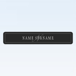 Elegantes Script Monogram Editable Black Gray Whit Etiketten