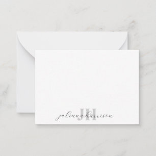 Elegantes Script Monogram Mitteilungskarte
