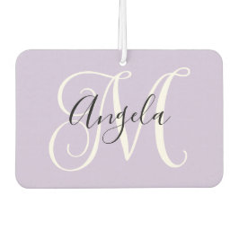 Elegantes Script Monogram Pale Lavender-Foto Autolufterfrischer