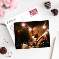 Elegantes Script Monogram Wedding Foto Vielen Dank